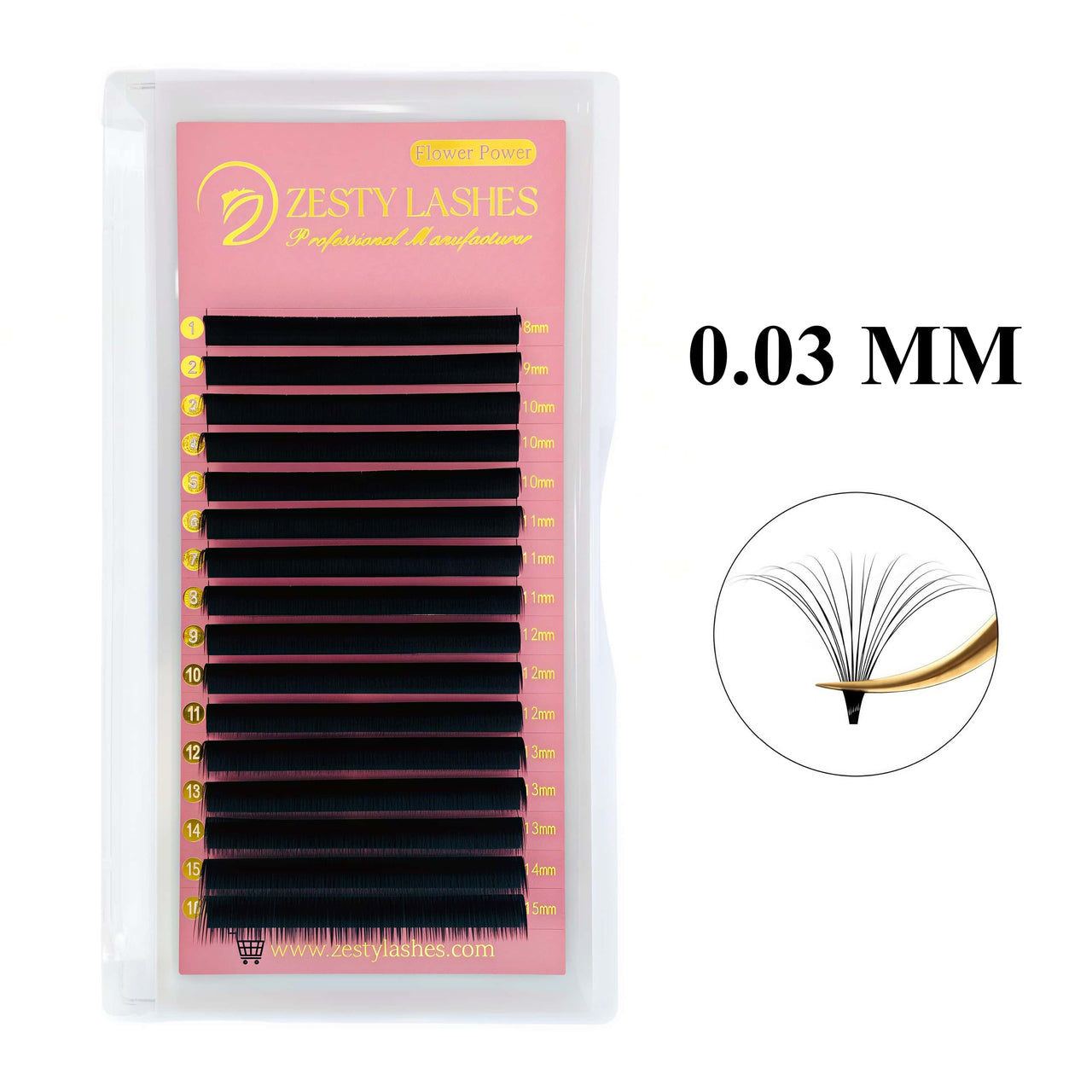 0.03mm Fast Fanning Lashes (16 Lines) -Flower Power (16 lines)