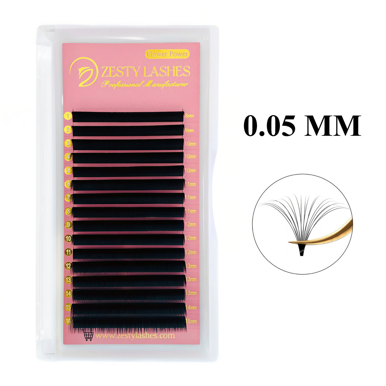 0.05mm Fast Fanning Lashes (16 Lines) -Flower Power (16 lines)