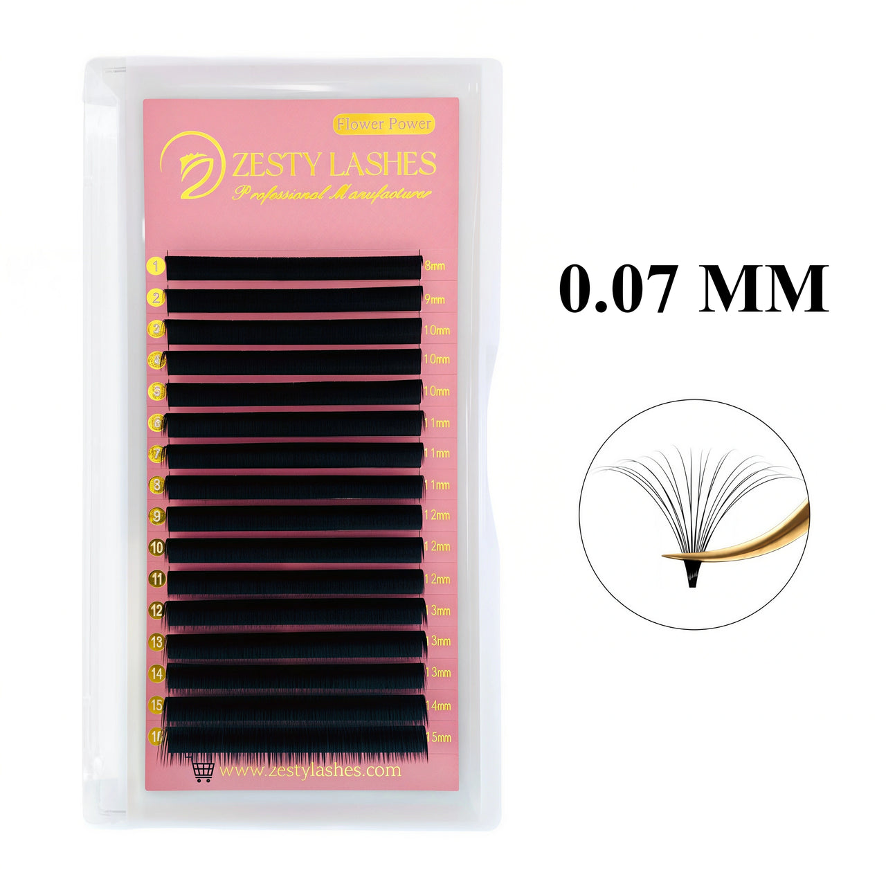 0.07mm Fast Fanning Lashes (16 Lines) -Flower Power (16 lines)
