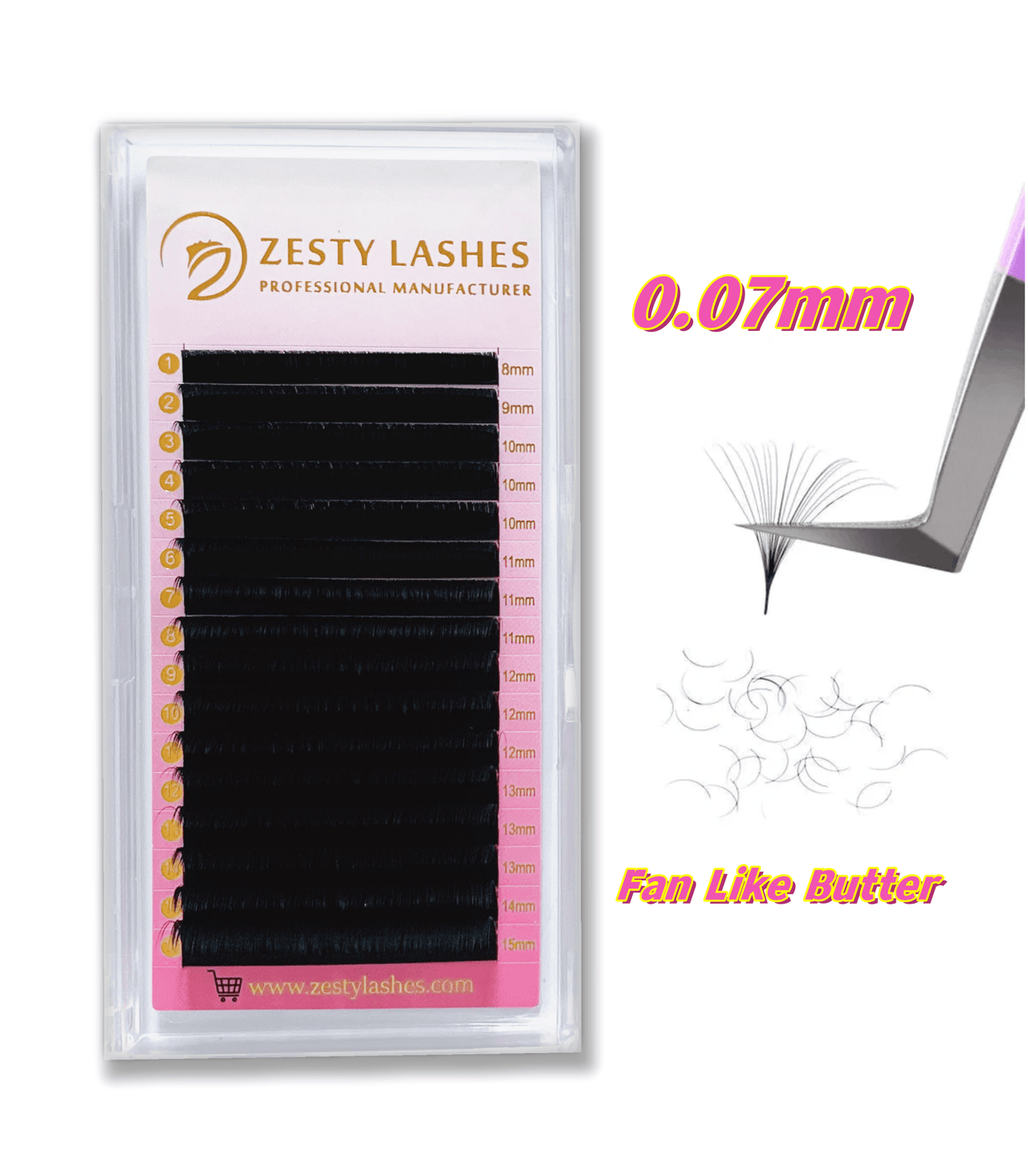 0.07mm Volume Lash Extensions (16 Lines)