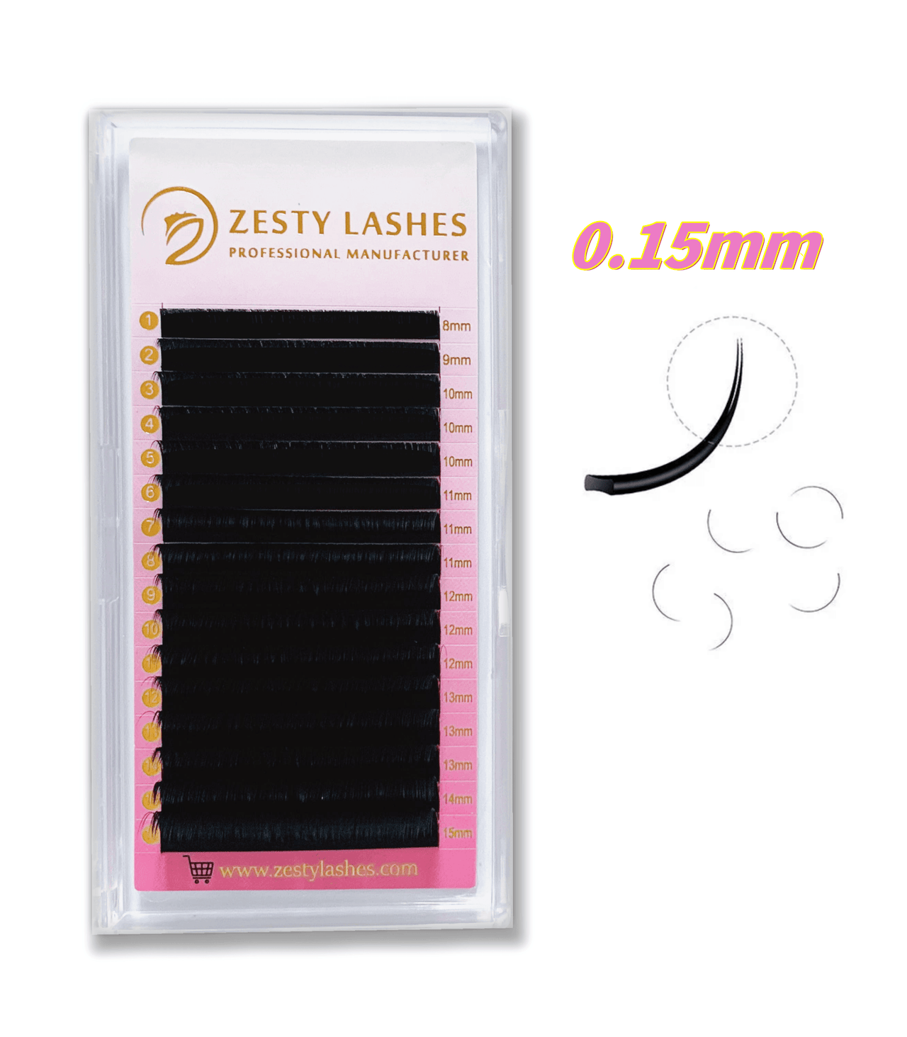 0.15mm New Hand Made Ellipse Flat Lashes (16 Lines)