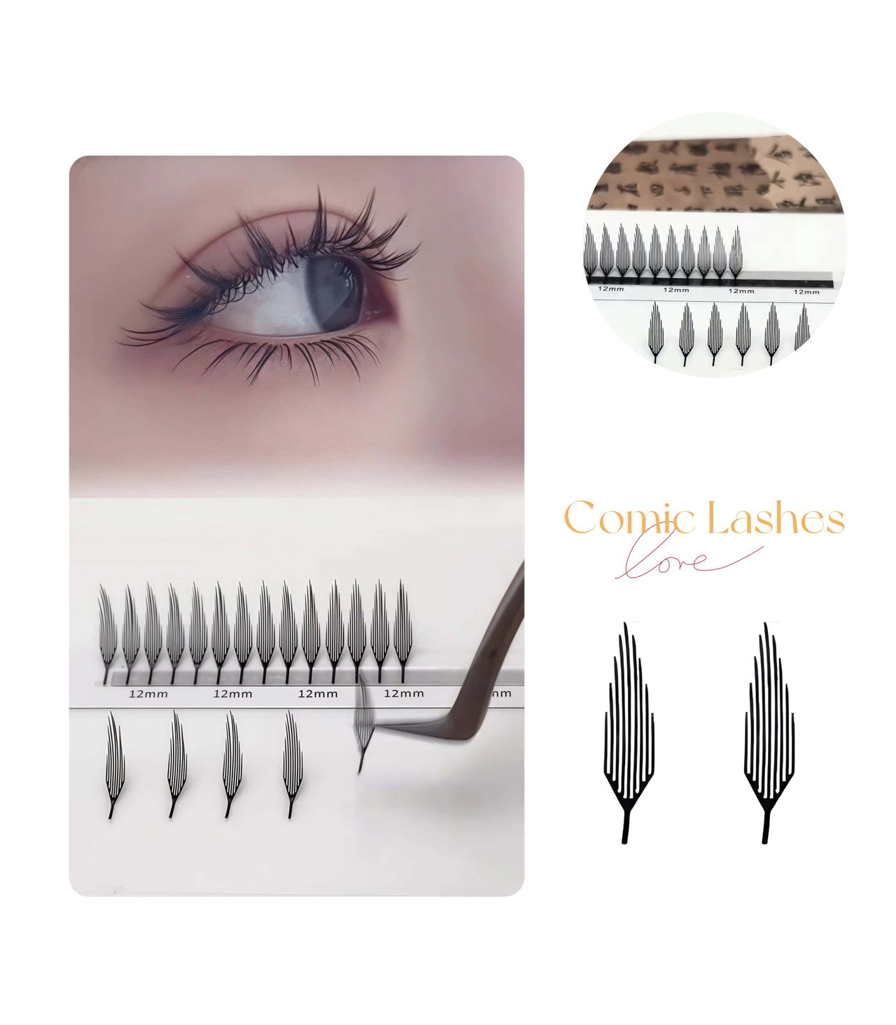 0.07MM Comic Lashes （12 Lines）