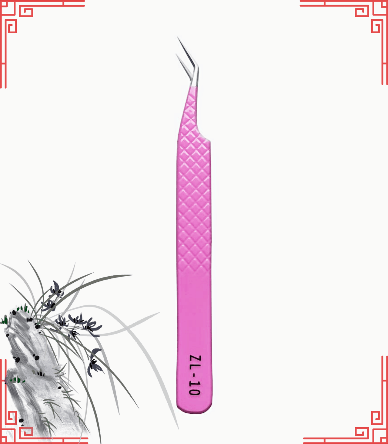 ZL-10 Pink Tweezers For Eyelash Extension