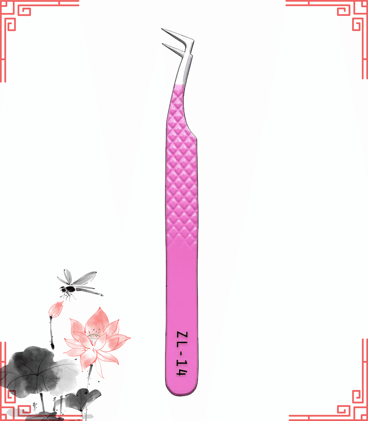 ZL-14 Pink Tweezers For Eyelash Extension