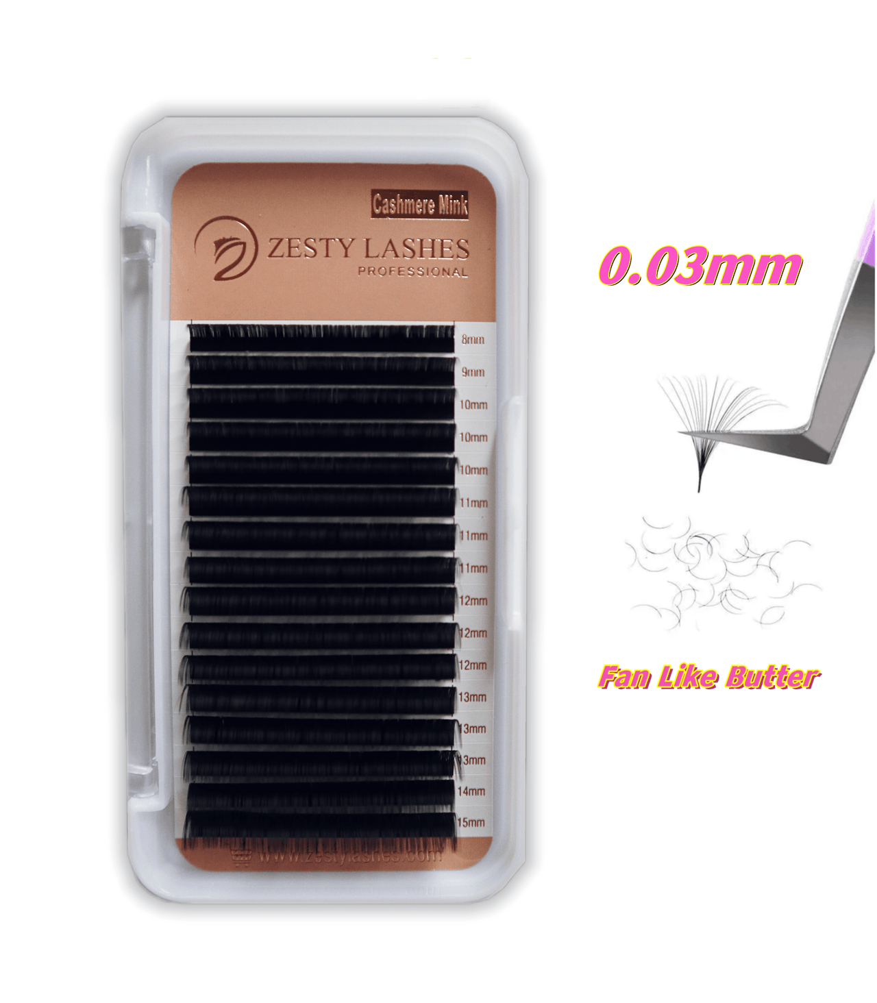 0.03mm Cashmere Mink Lashes(MIX)(16Lines)