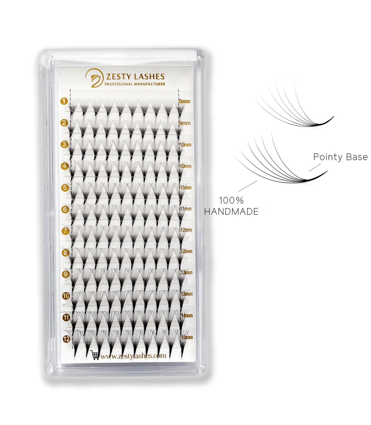 0.05mm Point Base Pre Made Fans Lashes(12 Lines)