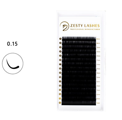 0.15MM CLASSIC LASH EXTENSIONS 16 ROWS - Zesty Lashes