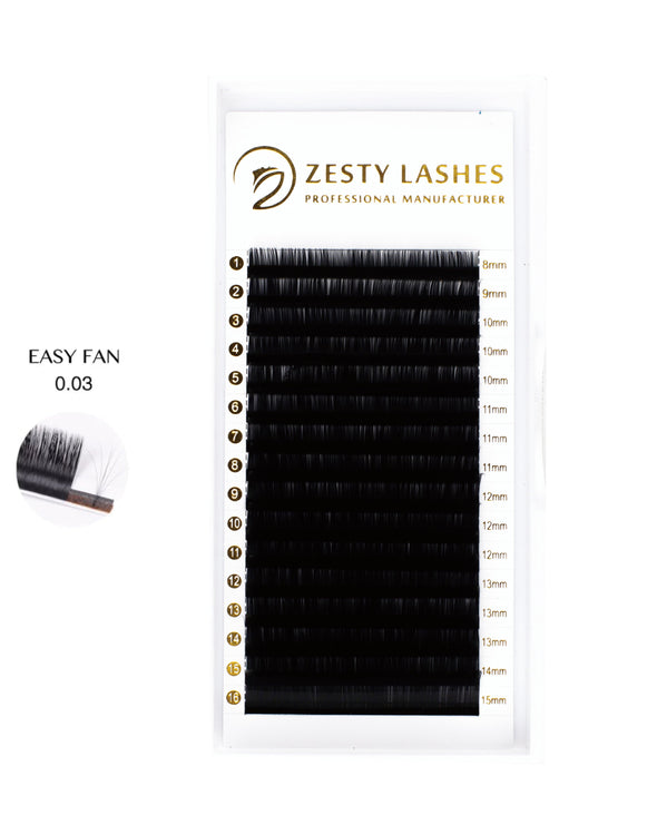0.03MM FAST FANNING LASHES 16 ROWS - Zesty Lashes